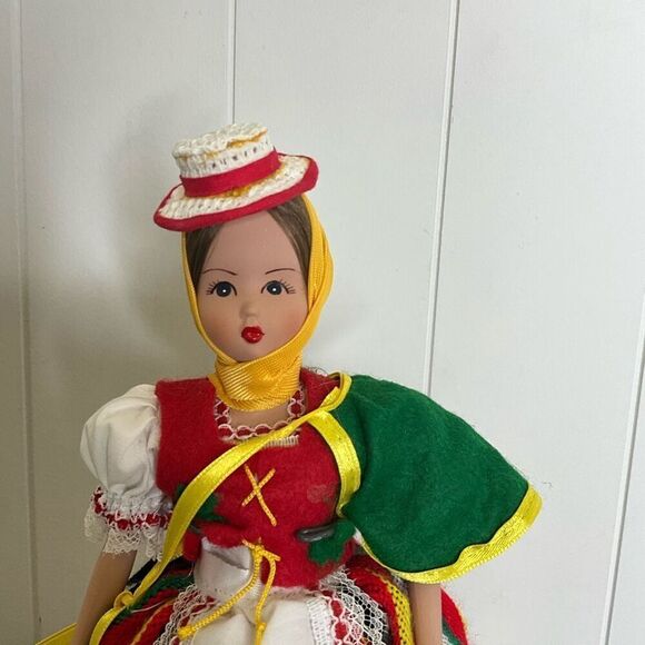 Brand New Marin Chiclana Porcelain Spanish Ethnic Dolls With Clothing Stand - Picture 2 of 12
